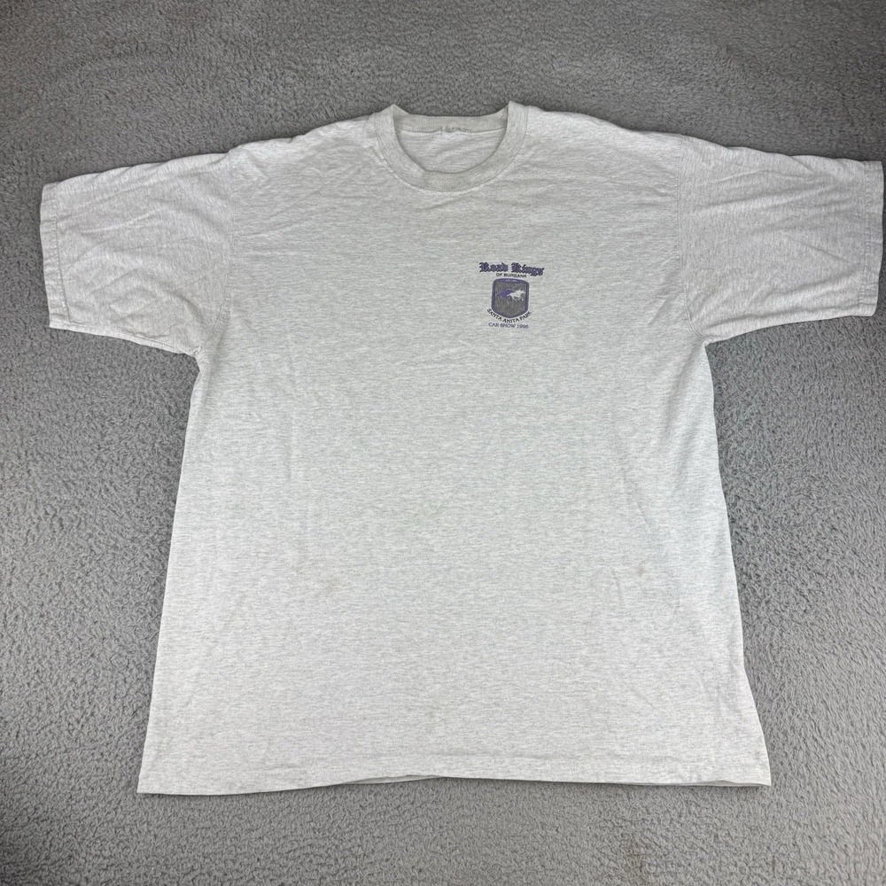 road kings of burbank car show t shirt vintage‎ mens size Xl 90s Y2k Gray
